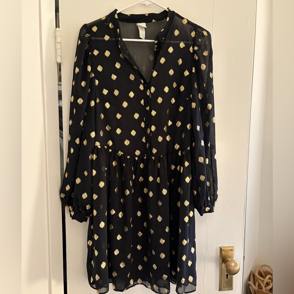 H&M Black and Gold Sheer Dress